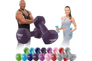 Miweba Sports Ensemble d'haltères en néoprène NKH100 | Haltères professionnels - 0,5 - 10,0 kg - Ensemble de haltères courtes - Haltères de gymnastique - Ensemble de haltères courts - Ensemble d'haltères