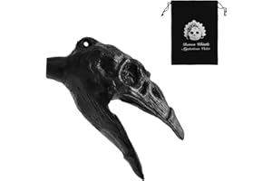 BOXOB Sifflet de mort aztèque hurlant - 125 dB - Crâne d'oie - Sifflet de démon authentique humain - Avec sac à cordon et cordon de serrage - Cadeau de collection