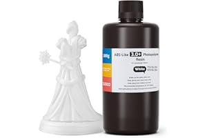 ELEGOO ABS-Like 3.0+ Résine Imprinmante 3D, Blanc 1000g, Résine ABS Like 3.0 Plus à Haute Résistance à la Chaleur, Viscosité et Retrait Faible, Durcissement UV 405nm pour Imprimante 3D MSLA/LCD/DLP
