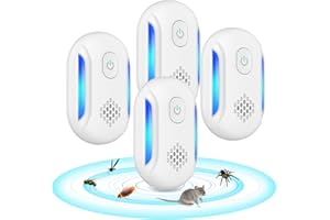 DOBWGXZ 4 Pack Ultrasonic Pest Repeller, Mice Repellent, Insect Repellent Plug In, Effective Indoor Pest Control for Mouse, Spider, Cockroach,Fly Etc, Safe for Humans and Pets (Blue)