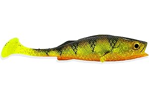 ‎LMAB LMAB KÖFI Perch Shad 7, 9, 11, 14, 18 & 23 cm - Gummifisch Angelköder - Gummiköder für: Zander, Barsch & Hecht - Zanderköder Barschköder Hechtköder - Kunstköder