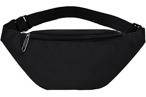 JTMKYO 1 sac banane noir en tissu Oxford imperméable en toile pour homme et femme - Sac banane de vélo - Sac à bandoulière imperméable à la mode (noir), Noir , 13*30*7cm, Facile à