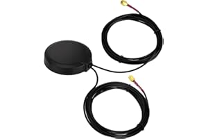 Superbat Antenne 4G LTE Double Bande MIMO avec Base Magnétique Omnidirectionnelle Double Connecteur SMA Mâle pour Routeurs 4G LTE Verizon AT&T T-Mobile Sprint, Passerelles Cellulaires, Modems, etc.