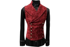 Caxndycing Steampunk - Chaleco retro para hombre, estilo gótico, punk, medieval, chaleco de esmoquin, para carnaval, Halloween, fiesta, disfraz, retro, espiga