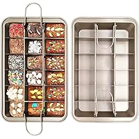 Ideal Swan Brownie Tin Brownie Tray with Dividers Chocolate Cake Tin Non-Stick Professional Square Brownie 18-Cavity Size:12.