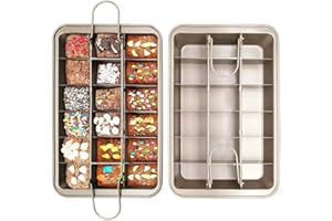 Ideal Swan Brownie Pan Molde Brownie Molde Brownie Antiadherente con Divisores Tamaño: 31 * 20 * 4.9cm