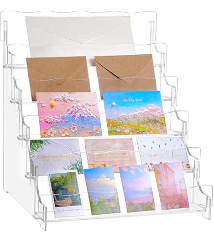 Snowchecking Acryl Kartenständer 5-stöckig - 2er Set Transparent Für Grußkarten Und Sammelkarten