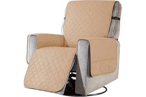 WINGFLY Sesselschoner für Fernsehsessel Relaxsessel 1 Sitzer Sesselschutz Sesselauflage Sofaüberwurf mit Taschen Universal Wasserdicht Sesselüberwürfe Sesselbezug Armlehnenschoner für Hunde Haustieren (S)