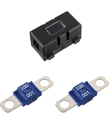 Porte-Fusibles AGU Lot De 2 - 60A Et 80A - Pour Câble Audio 4/6/8 - Voiture, Bateau - Cuivre + ABS