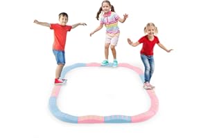 COSTWAY 20 szt. zestaw belek balansowych dla dzieci, klocki do balansowania do wewnątrz i na zewnątrz, kamienie do balansowania, obciążenie do 80 kg, dla dzieci od 3 lat