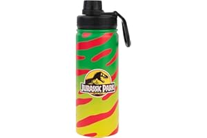 Grupo Erik: Bottiglia termica 500 ml Jurassic Park | Borraccia termica a doppia parete in acciaio inox, chiusura ermetica e manico, BPA free, ideale come jurassic park gadget