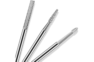 ANRUI 3 Pezzi Punte Fresa Unghie, 3/32 Pollici Punte Fresa Cuticole in Carburo di Tungsteno, Punta Fresa Unghie per Rimuovere Cuticole e Strass per Unghie, Lucidatura Superficiale delle Unghie