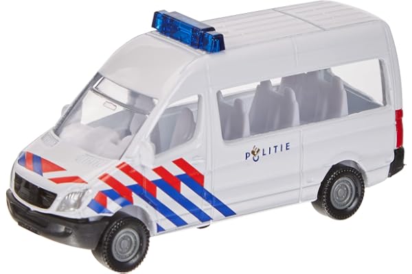 Siku 0806003 Transporteur de Police Pays-Bas Métal,Plastique Blanc/Bleu Attelage Voiture Jouet pour Enfant