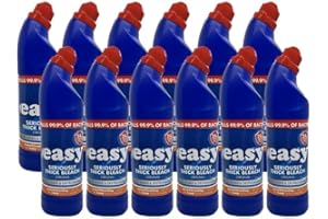 BLLU EYE Easy Original Thick Bleach - Powerful 99.9% Bacteria Killer - Removes Stains & Destroys Odors - Ultimate Home Disinfectant Solution - Keep Your Home Clean and Hygienic - Pack of 12-750ml Bottles
