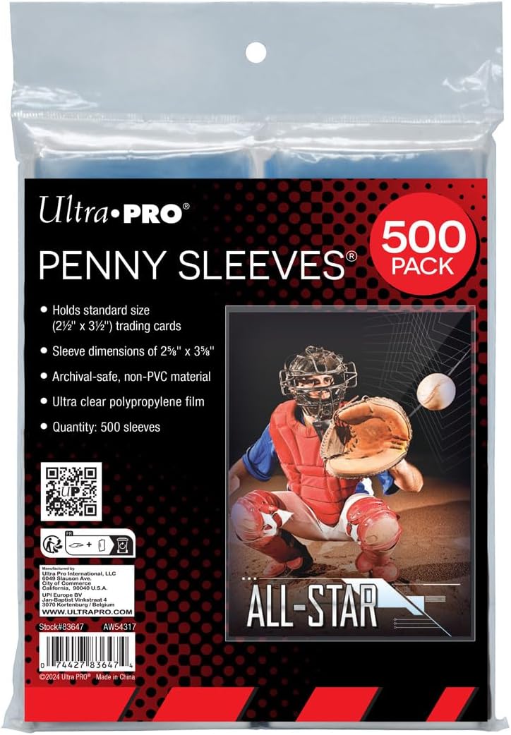 Ultra Pro Penny Fundas para tarjetas, estándar, blandas, para cartas coleccionables, como Pokemon Magic, tamaño estándar, transparentes, 500 unidades
