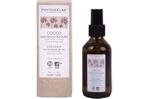 Phytorelax Laboratories Cocco Vegan & Organic - Olio Secco Multiuso - Viso –Corpo -Capelli - Nutriente & Riparatore, Avvolgente, Si Assorbe Subito - 100ml