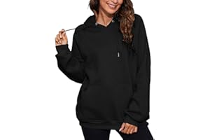 Xnova Felpa con Cappuccio Donna Tinta Unita, Sweatshirt Hoodie con Tasca Invernale, Pullover Pile Interno Caldo Maniche Lunghe per Lavorando Shopping Dormire