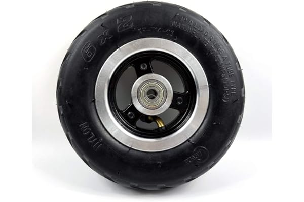 Roue de 6 pouces de la roue de scooter électrique 6x2 avec pneu pneumatique ou moyeu métallique fixe avec roulement 608 8 mm essieu trou roue de chariot de chariot