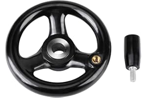 PUSOKEI Volant de fraisage de tour 12 * 100mm Volant à 3 rayons rond noir pour fraiseuse, tours, meuleuses