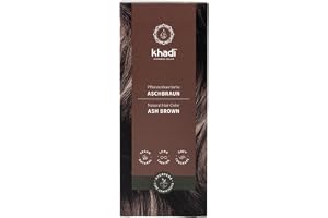 khadi ASH BROWN Natural Hair Colour - for matte & medium brown - plant hair Colour - 100% Certified Natural Cosmetics - 100g