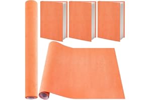CRASPIRE Book Cloth 51 x 11.8in Novel Binding Faux Suede Surface Paper Back Orange Bookcover Wrap for Notebook Album Scrapbooking Archival DIY Cover Gifts Craft Protector Bookcloth Bookbinding Supply