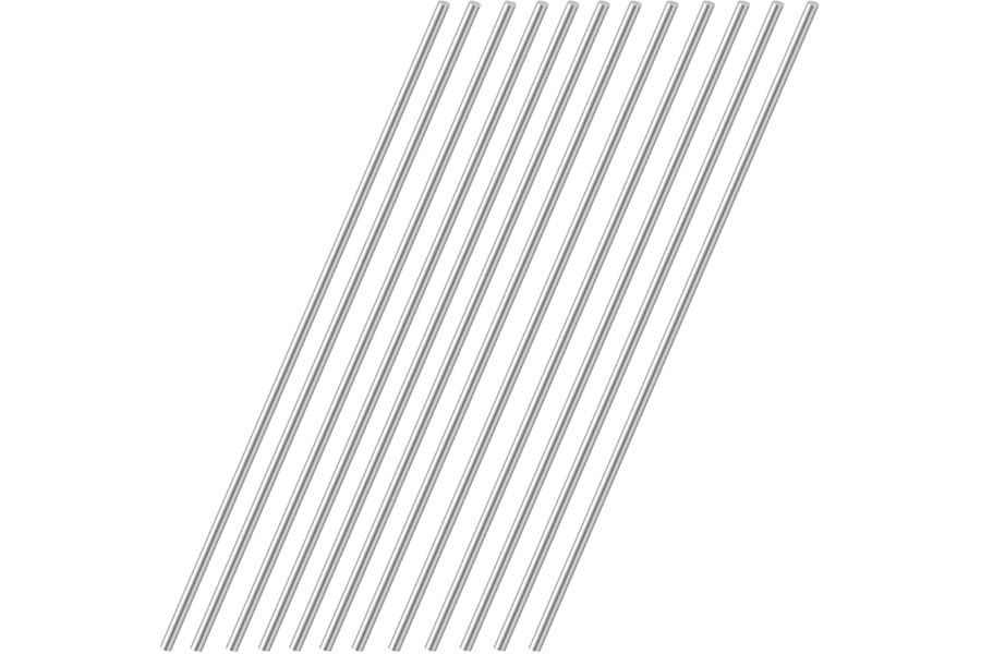 HXJDAM 12 Pcs Stainless Steel Rods 3mm x 300mm Steel Rod Grade 304 Silver Metal Rods for DIY Craft Models Lathe Bar Stock Tool Replacement Mini Shafts Axles and Industrial Drilling Boring Machines​