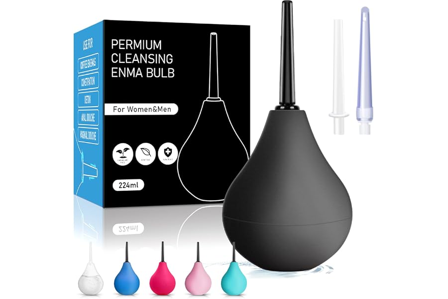 Poire lavement intime Poire de lavement intime anus douche 224Ml En Silicone de haute...
