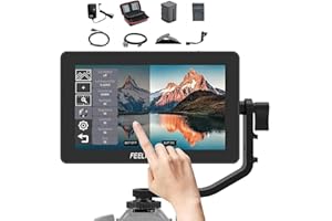 Feelworld F6 Plus Video Assist 4K 1920x1080 5.5 pulgadas 3D LUT Touch Screen IPS FHD Support HDMI Field Monitor On DSLR Camera IncludeTilt Arm and Adapter 12V (F6 Plus 5.5'' with Battery)