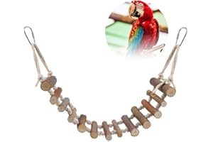Zetiling Juguete de pájaros, Escalera de Madera con Cuerda, Puente Giratorio para periquitos Lovebirds Loros Cockatiel Gris Africano Juguetes de Entrenamiento para Mascotas