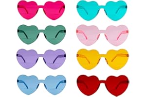 Juliyeh Occhiali da sole a forma di cuore, stile hippie, stile retrò, occhiali divertenti per feste di compleanno, agente per feste di compleanno, per bambini e adulti