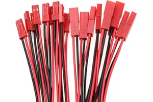 Boladge 10 Paires Adaptateur de Connecteur Femelle et Mâle 2 Broches Fiche JST SYP Prise avec 10CM 22AWG Câble en Silicone