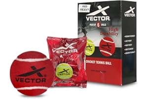 Vector X Palla da tennis pesante per cricket, materiale esterno: gomma, colore: rosso, dimensioni standard