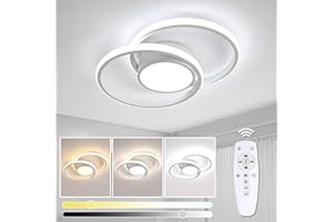 Seamoon Lámpara de Techo Regulable, 40W 4500LM Plafon Led Techo Redondo Mando a Distancia 3000-6000K, Luces de Techo Modernas de Salon Dormitorio Cocina Pasillo Habitacion Sala de Estar Baño(40cm)
