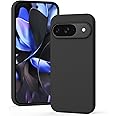 Tobfit Back Cover Case Compatible with Google Pixel 9/9 Pro, Case Cover Rugged Flexible Durable Anti-Slip Silicone Protection Shockproof Google Pixel 9/9 Pro Back Cover (Black)