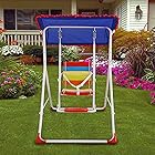 Kurtzy Baby's Steel Framed Swings with Roof Canopy Tent, 78x105x115cm (Multicolour)