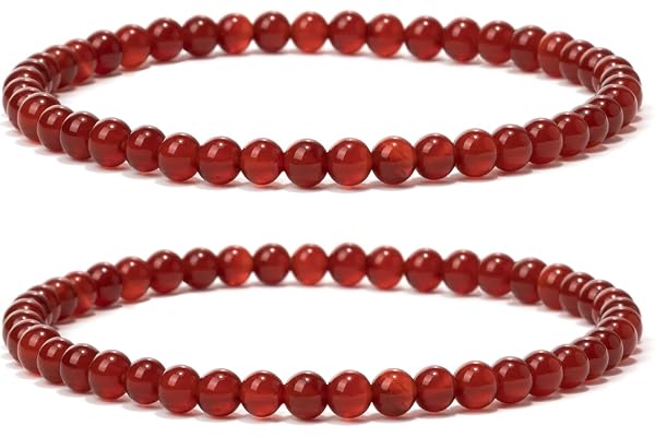 Landorilo 4 mm naturstenarmband, elastiska yoga-armband för män och kvinnor, lyckoarmband, kreativ ersättning av pärlarmband