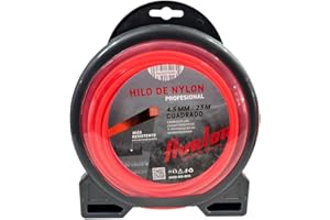 Avalon - Hilo Cuadrado de Nylon para desbrozadora y cortacésped (3 mm x 50 m) para el Corte de maleza, zarzas, pequeños arbustos y vegetación densa