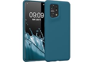 kwmobile Carcasa Compatible con OPPO Find X5 (5G) Funda - Case TPU y Silicona antigolpes - Apto Carga inalámbrica - petróleo Mate