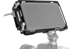 ‎ANDYCINE Käfig für Atomos Ninja/Ninja Ultra/Ninja V/Ninja V+/Shinobi/NATO Connect mit Sonnenblende HDMI-Kabelklemme NATO ARRI 1/4" 3/8" Holes Aluminiumlegierung Kamera Monitor Cage