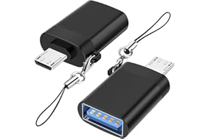 Seminer Micro USB auf USB 3.0 Adapter (2er Pack) mit Lanyard, Micro USB Stecker auf USB-A Buchse OTG Adapter Kompatibel mit Samsung S7 S6, OTG Micro Devices, Flash Drive, Tastatur (Schwarz)