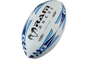 Ram Rugby Rugby Ball Micro Softee Ball - Size 2.5 - Perfect Starter Ball - Suitable For Children - Ages 4-6 years and Fun Gifts for all - Light Sky/Navy