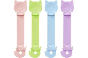 TMLIFEHY 4Pcs Cat Strip Feeder Spoon, Cute Cat Treat Spoons, Multi-Functional Cats Spoon for Liquid Snack, Pet Feeding Spoons for Cats, Pet Treat Squeeze Spoons for Wet Food and Puree (Blue Green Pink Purple)