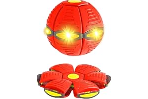 Kavjizy Magic Frisbee Dog Toy Ball, New Pet Toy Flying Saucer Ball, Dog Disc Ball,Outdoor Decompression Magic Ufo Ball Toy, Frisbee Ball Toy (red)