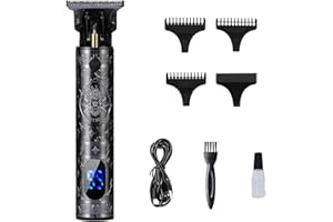 Ten-Tatent Hair Clippers Men, Hair Trimmers, T-Blade Trimmer, Cordless Rechargeable Grooming Kits, Zero Gapped Detail Beard Shaver with 4 Guide Combs,Quality Assurance，Grey