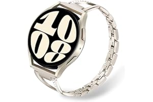 TRUMiRR Bracelet Replacement for Galaxy Watch 6 40 mm Gold Women Stainless Steel & Diamond Watch Strap Feminine Jewellery Bracelet for Samsung Galaxy Watch 6 5 4 40 mm 44 mm/Watch 6 Classic 43 mm 47