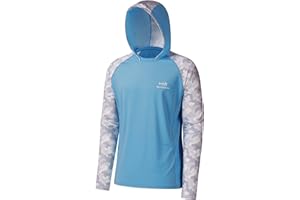 Bassdash Uomo UPF 50 Performance Fishing Shirt Cooling Hoodie Camo Manica Lunga