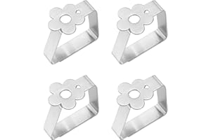 KYSUN Outdoor Table Clips 4 Pack Table Cloth Cover Clamps Stainless Steel Picnic Tablecloth Clips, Tablecloth Holder Clip Anti-slip Decorative Cover Clamp for Restaurant Camping Wedding Party Dinner (C)