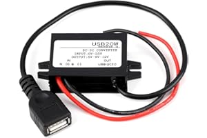 HUGWAIT DC DC Converter 12V 5V, DC-DC 8V-32V a 5V Convertitore di Tensione USB, Regolatore di Conversione Down, Trasformatore 12V / 24V to USB 5V 3A 15W Buck Volt
