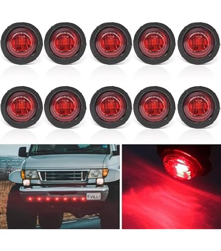 Biqing Luce Laterale da Camion rotonda, 3/4 Led Indicatori Laterali LED Fanali Posizione 12V/24V impermeabile Universale per Camion Caravan Camper Rimorchio Bus (Bianco-20x