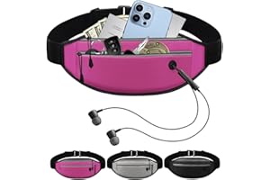 WATMHHJQ Marsupio da corsa，Cintura da corsa cellulare, unisex, marsupio impermeabile, cintura da corridore, per escursioni, fitness, viaggi, rosso rose, Sport